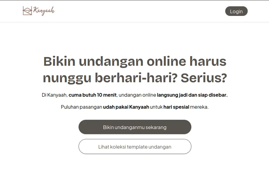 Kanyaah: Undangan Pernikahan Digital